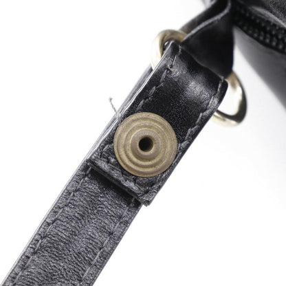 MARIO VALENTINO Shoulder Bag Purse 2way V Logo Leather Black Authentic