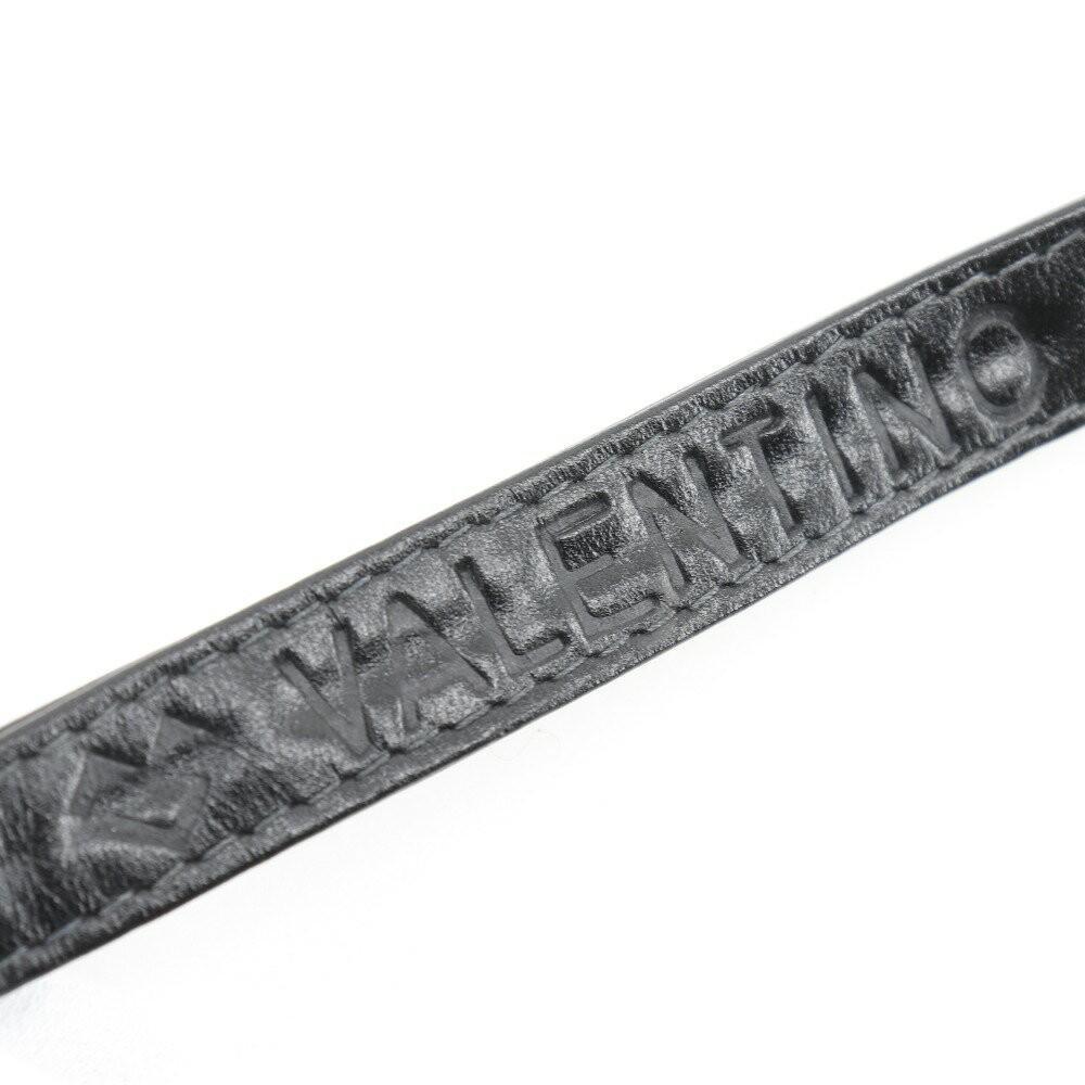 MARIO VALENTINO Shoulder Bag Purse 2way V Logo Leather Black Authentic