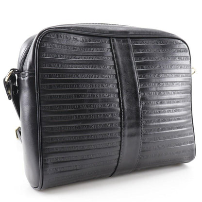 MARIO VALENTINO Shoulder Bag Purse 2way V Logo Leather Black Authentic