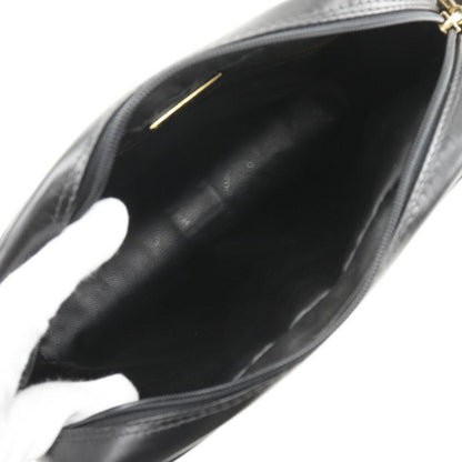 MARIO VALENTINO Shoulder Bag Purse 2way V Logo Leather Black Authentic