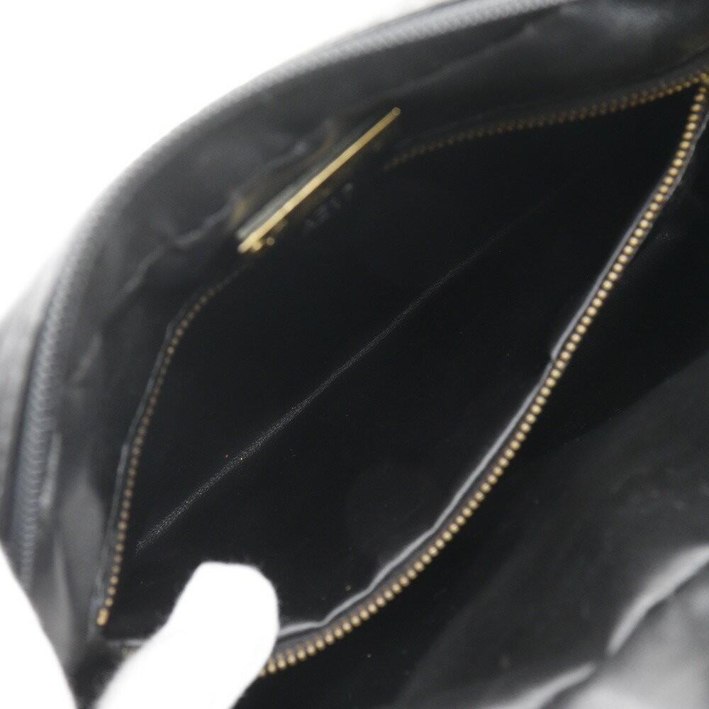 MARIO VALENTINO Shoulder Bag Purse 2way V Logo Leather Black Authentic