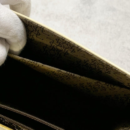 Saint Laurent Bag YSL Cassandra Shoulder Purse Leather BeigeYellow Gold Auth