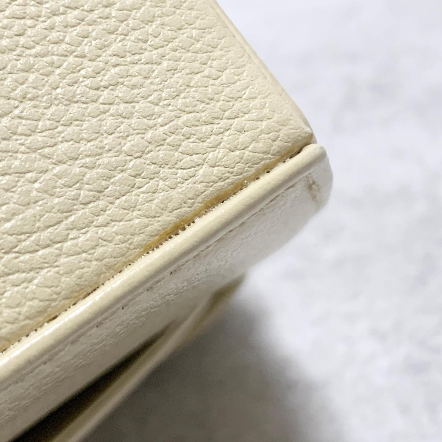 Saint Laurent Bag YSL Cassandra Shoulder Purse Leather BeigeYellow Gold Auth