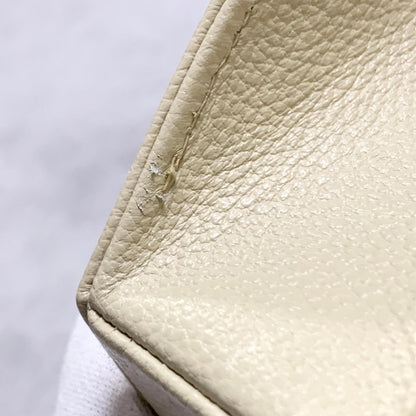 Saint Laurent Bag YSL Cassandra Shoulder Purse Leather BeigeYellow Gold Auth