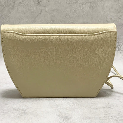 Saint Laurent Bag YSL Cassandra Shoulder Purse Leather BeigeYellow Gold Auth