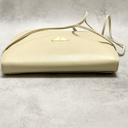 Saint Laurent Bag YSL Cassandra Shoulder Purse Leather BeigeYellow Gold Auth