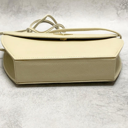 Saint Laurent Bag YSL Cassandra Shoulder Purse Leather BeigeYellow Gold Auth