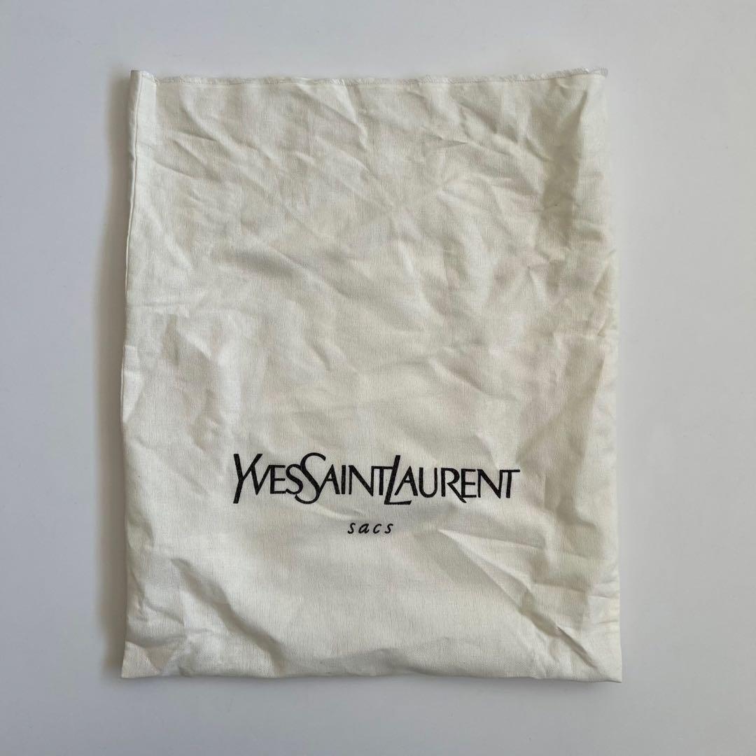 Saint Laurent Hand Bag Tote Purse Logo White Authentic