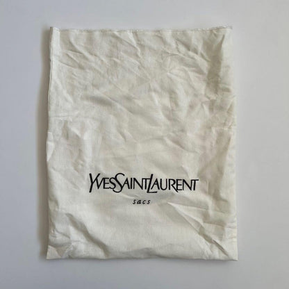 Saint Laurent Hand Bag Tote Purse Logo White Authentic