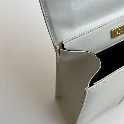 Saint Laurent Hand Bag Tote Purse Logo White Authentic