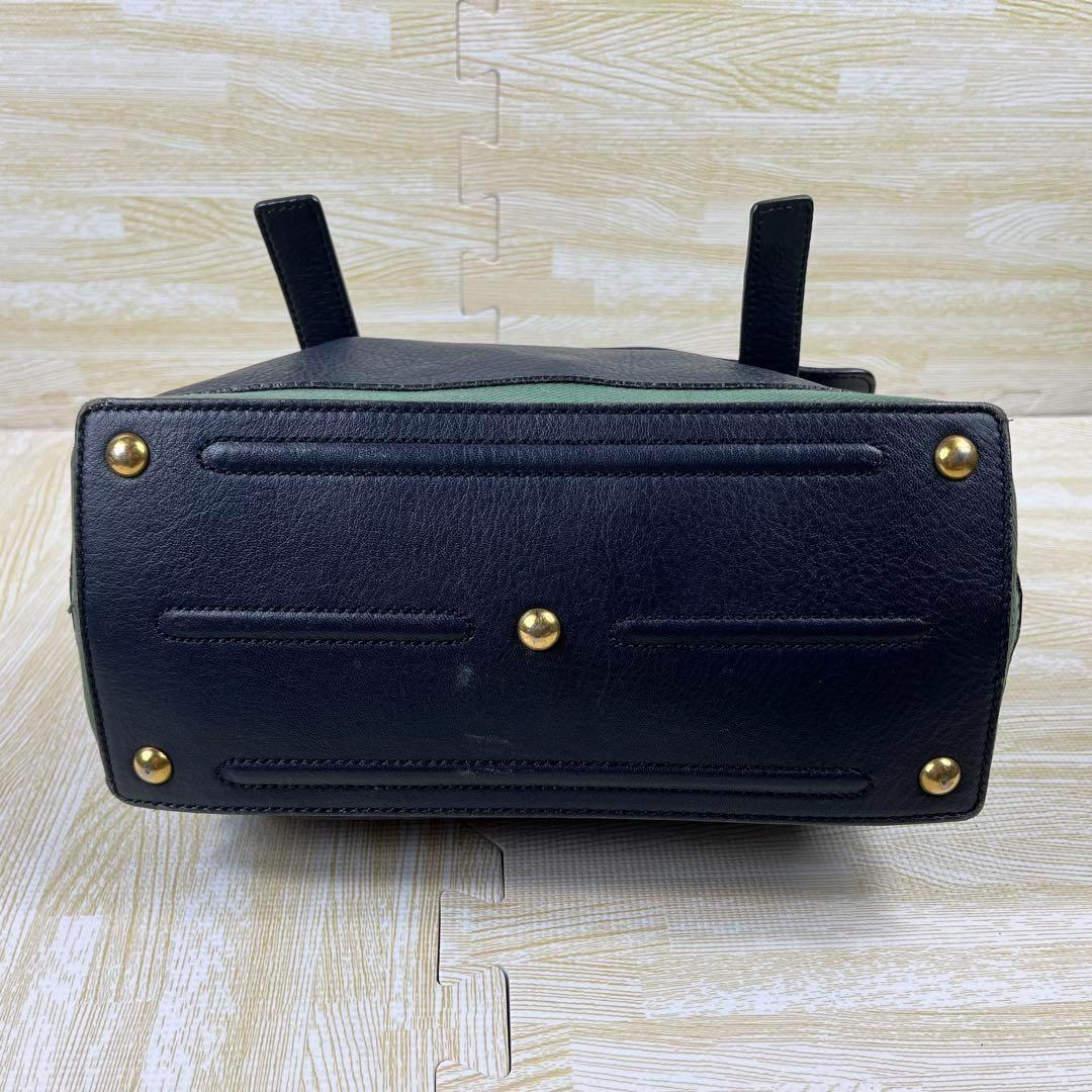 Saint Laurent Hand Bag Tote Purse Muse Toe Leather Navy Authentic