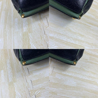 Saint Laurent Hand Bag Tote Purse Muse Toe Leather Navy Authentic