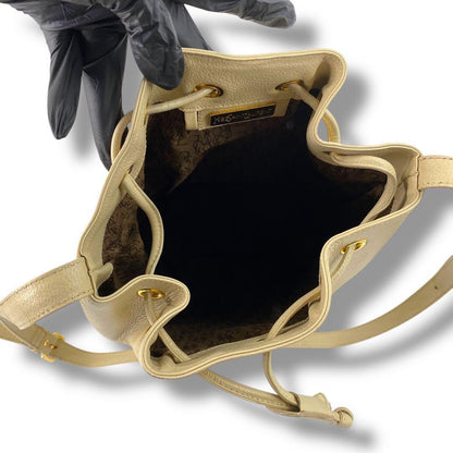 Saint Laurent Hand Shoulder Bag Tote Purse YSL Cassandra Leather Off White Beige