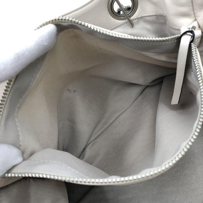 Valentino Hand Bag Tote Purse Chain Leather White Authentic