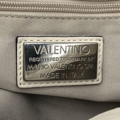 Valentino Hand Bag Tote Purse Chain Leather White Authentic