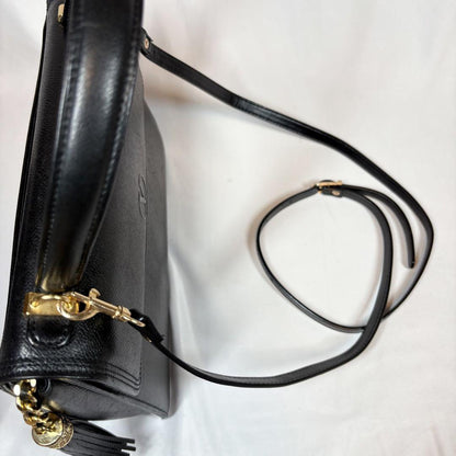 Valentino Garavani Hand Shoulder Bag Tote Purse 2way Logo Leather Black Auth