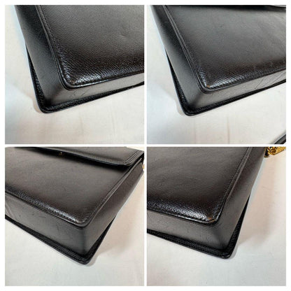 Valentino Garavani Hand Shoulder Bag Tote Purse 2way Logo Leather Black Auth