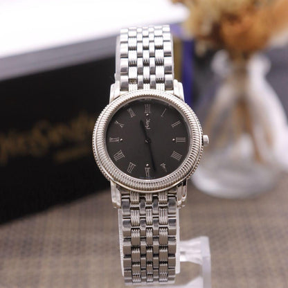 Saint Laurent Quartz Watch Wristwatch YSL Cassandra Gray Silver Women's Auth
