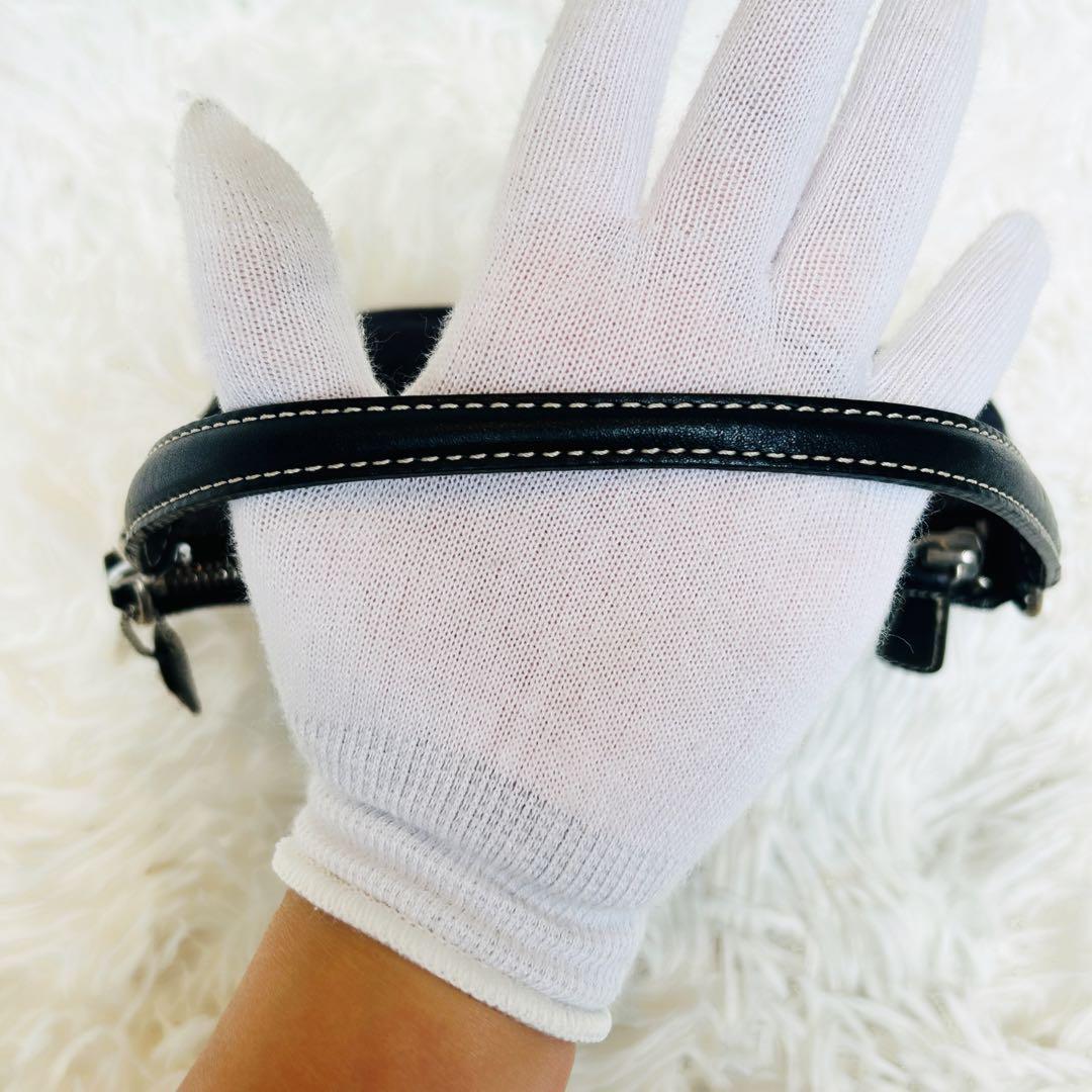 Accessory Pouch Hand Bag Tote Purse Denim Leather Authentic