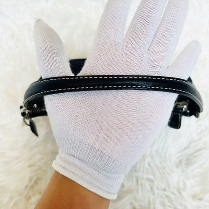 Accessory Pouch Hand Bag Tote Purse Denim Leather Authentic