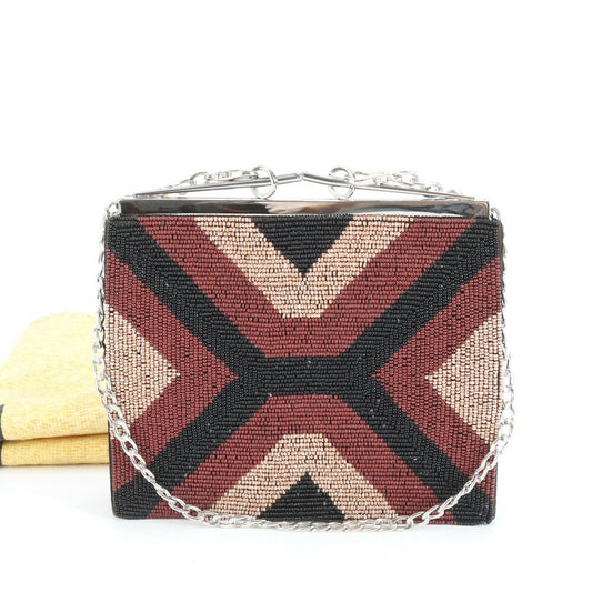 FENDI Shoulder Bag Purse Chain Leather Multicolor Authentic