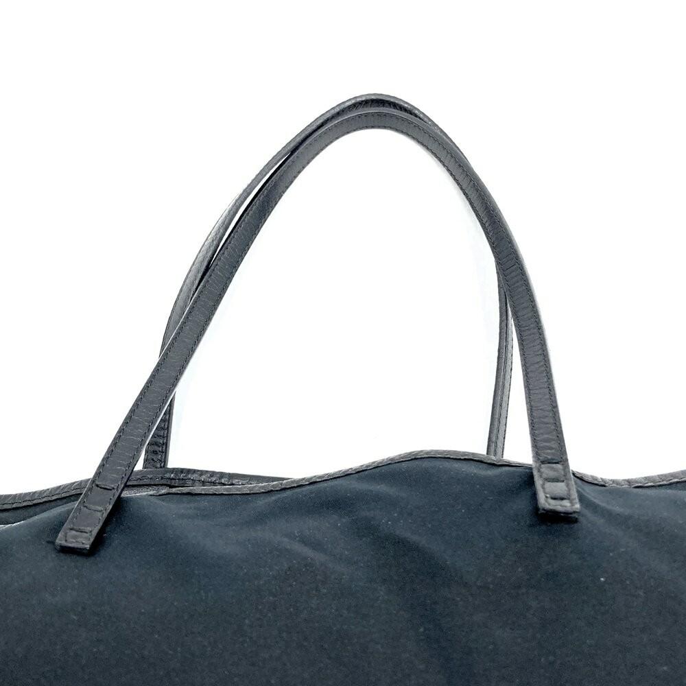 FENDI handbag Tote Purse Nylon Canvas Black Authentic Women's Used