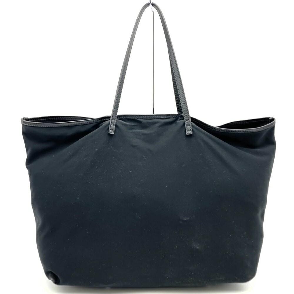 FENDI handbag Tote Purse Nylon Canvas Black Authentic Women's Used