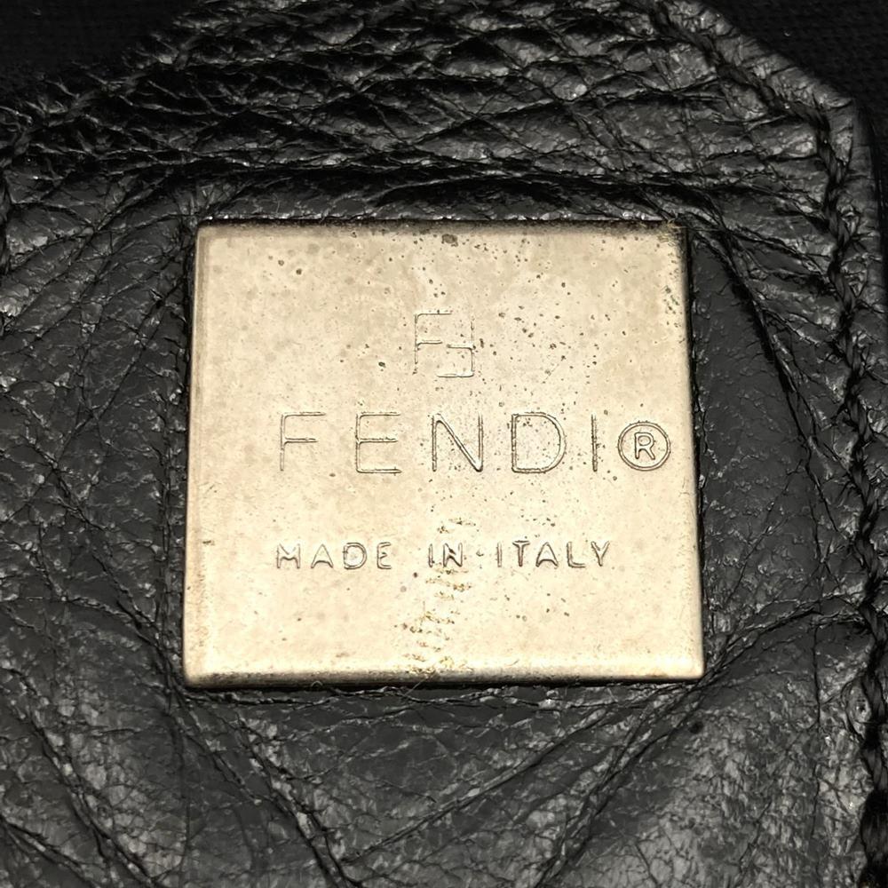 FENDI handbag Tote Purse Nylon Canvas Black Authentic Women's Used