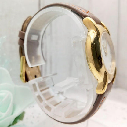 FENDI Quartz Watch Wristwatch FF Logo Gold Women's Authentic