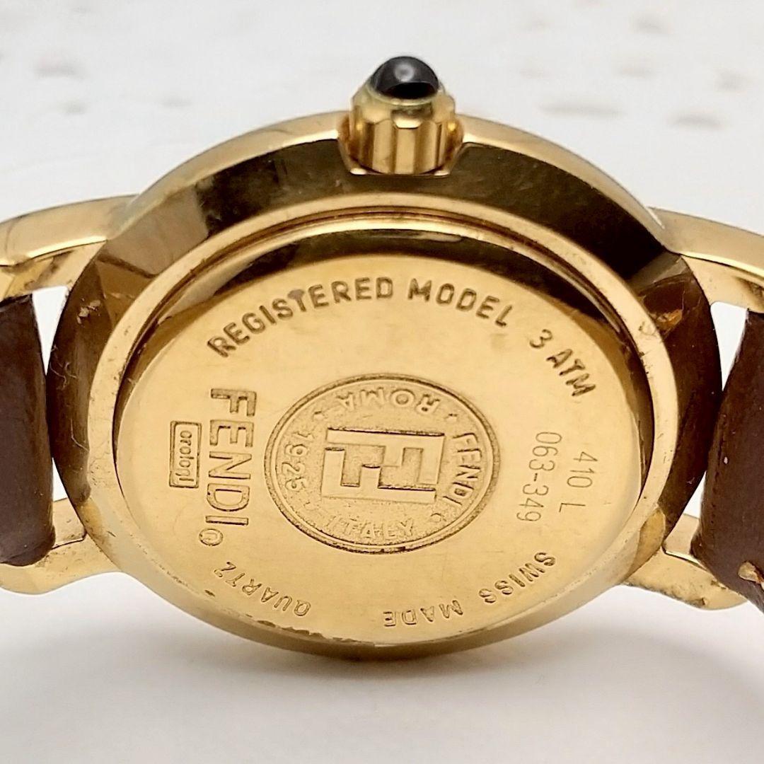 FENDI Quartz Watch Wristwatch FF Logo Gold Women's Authentic