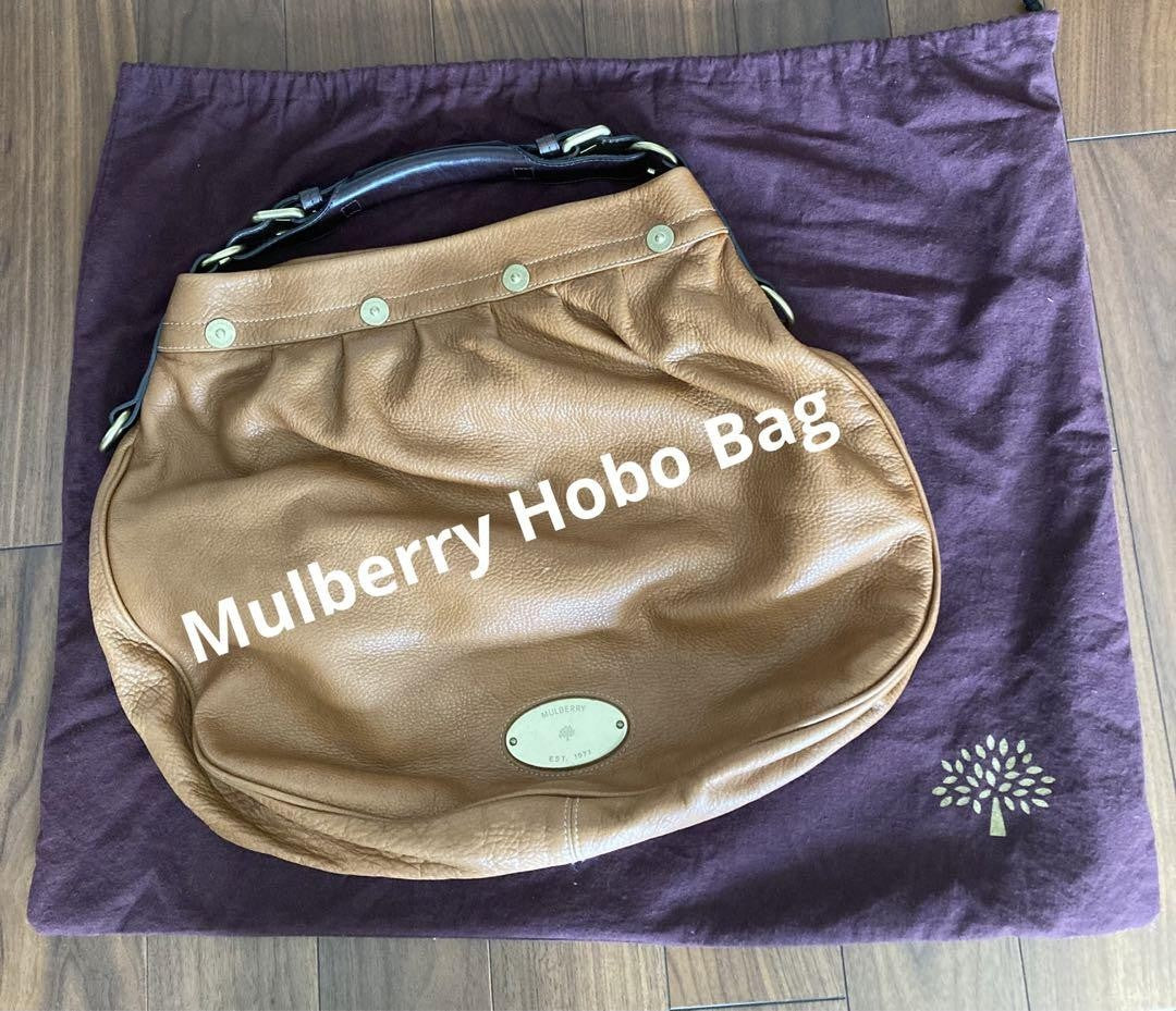 MULBERRY Purse Mitzy Hobo Bag handbag Leather Beige Used Authentic Unisex