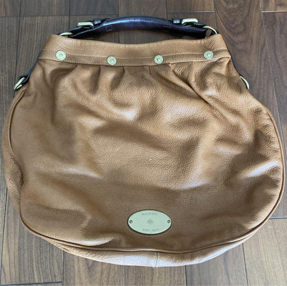 MULBERRY Purse Mitzy Hobo Bag handbag Leather Beige Used Authentic Unisex