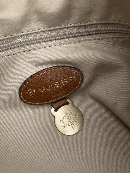 MULBERRY Purse Mitzy Hobo Bag handbag Leather Beige Used Authentic Unisex