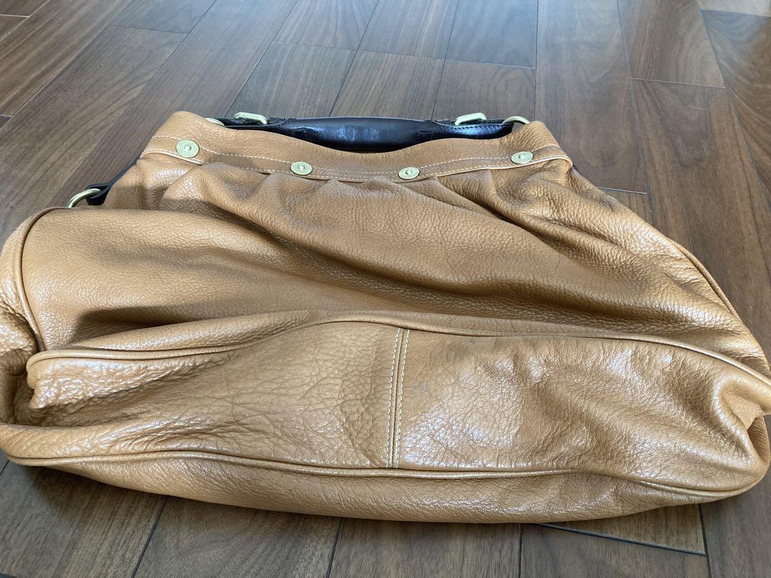 MULBERRY Purse Mitzy Hobo Bag handbag Leather Beige Used Authentic Unisex