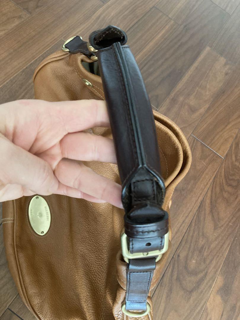 MULBERRY Purse Mitzy Hobo Bag handbag Leather Beige Used Authentic Unisex