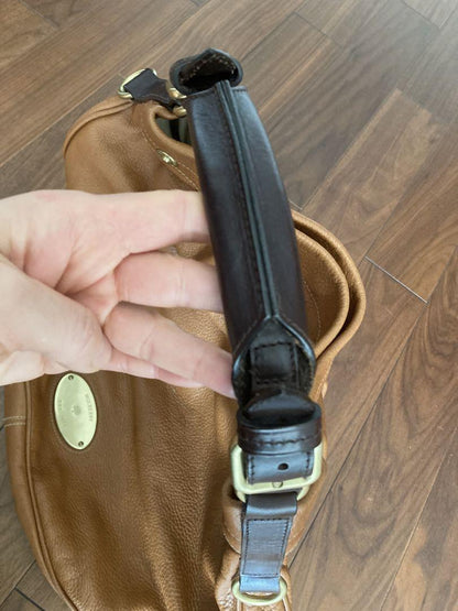 MULBERRY Purse Mitzy Hobo Bag handbag Leather Beige Used Authentic Unisex