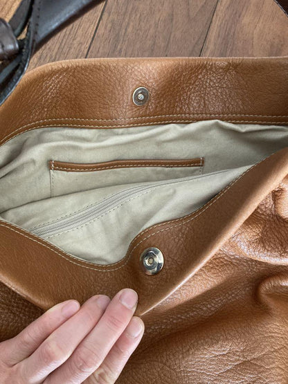 MULBERRY Purse Mitzy Hobo Bag handbag Leather Beige Used Authentic Unisex