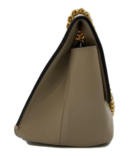 MULBERRY shoulder bag Purse Leather Beige Gold Used Unisex Authentic