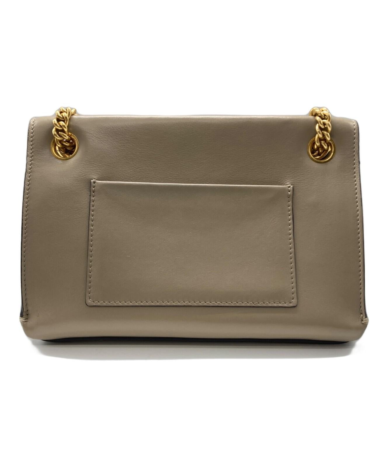 MULBERRY shoulder bag Purse Leather Beige Gold Used Unisex Authentic