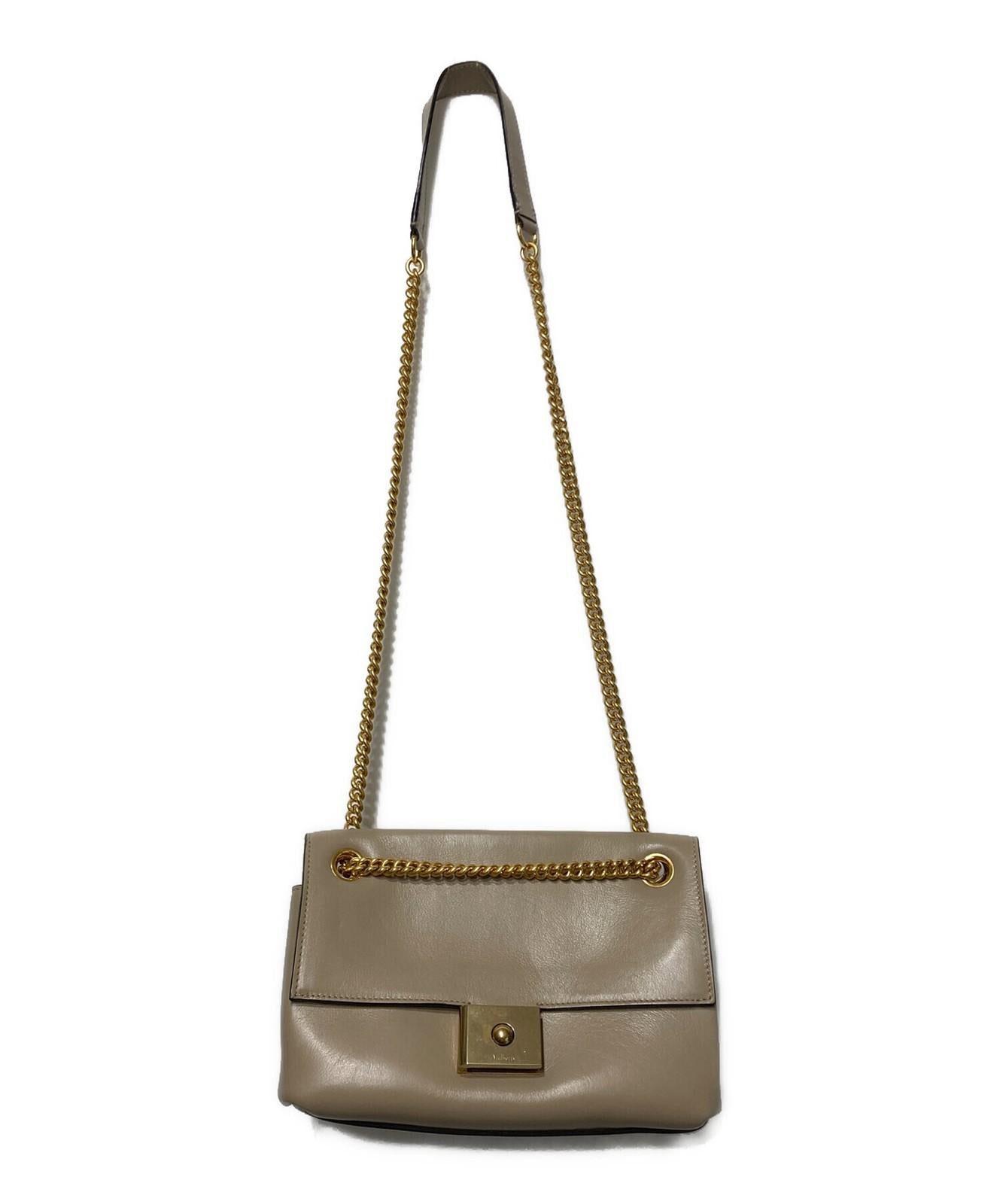 MULBERRY shoulder bag Purse Leather Beige Gold Used Unisex Authentic