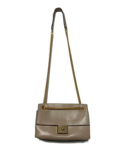 MULBERRY shoulder bag Purse Leather Beige Gold Used Unisex Authentic