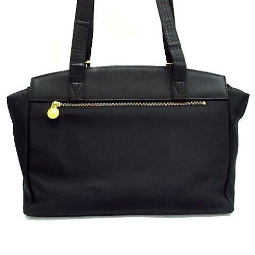 VERSACE Shoulder Bag Purse Nylon Leather Black Authentic