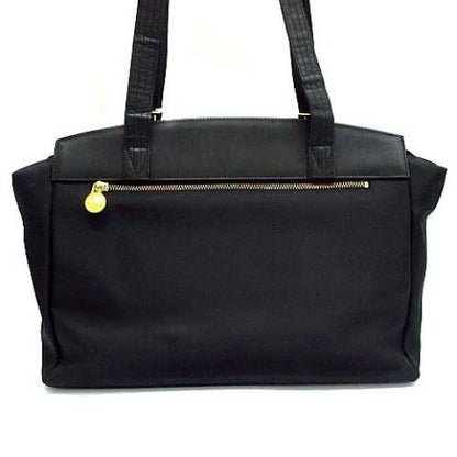 VERSACE Shoulder Bag Purse Nylon Leather Black Authentic