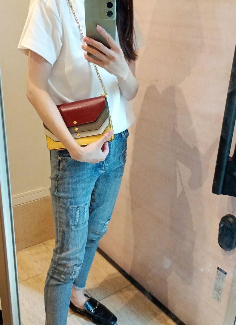 MULBERRY Shoulder Bag Purse Chain Leather Burgundy Gray Cream Yellow Authentic