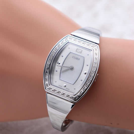 FENDI Watch Wristwatch FF Logo Silver Women's Authentic