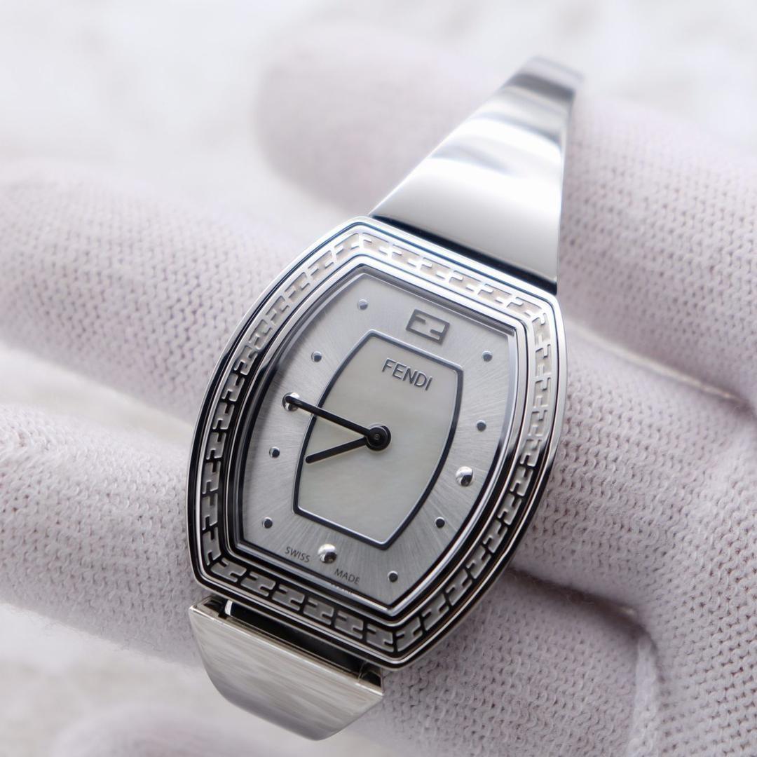 FENDI Watch Wristwatch FF Logo Silver Women's Authentic