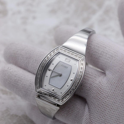 FENDI Watch Wristwatch FF Logo Silver Women's Authentic