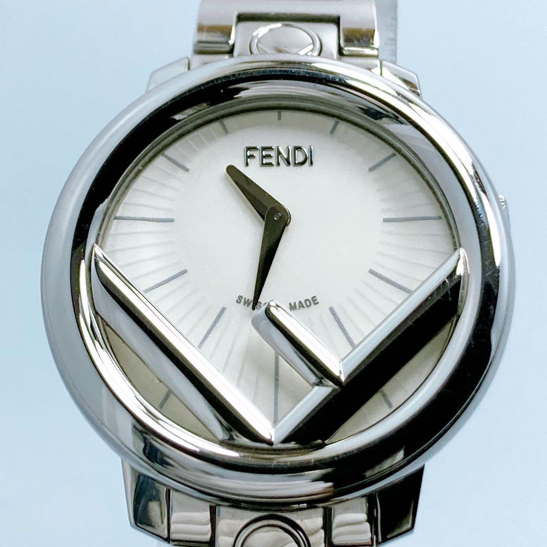 FENDI 71000S Quartz Watch Wristwatch Logo Black Silver Women's Authentic