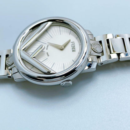 FENDI 71000S Quartz Watch Wristwatch Logo Black Silver Women's Authentic