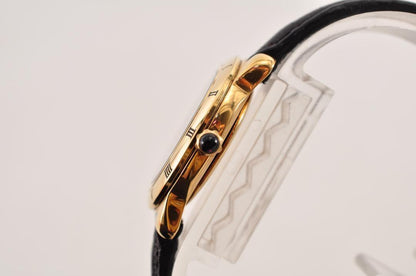 FENDI 800L Quartz Watch Wristwatch Logo Black Gold Women's Authentic